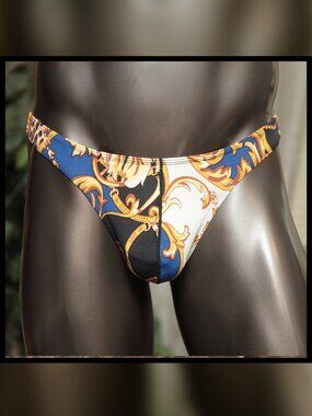 Mens Ornate Print Thong Handmade